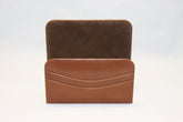 Cognac Brown Italian Leather Letter Holder